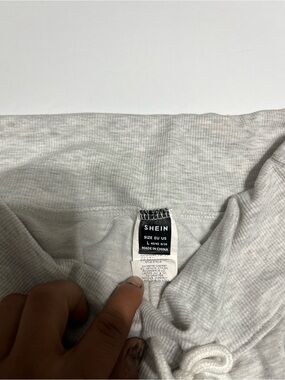 SHEIN Light Gray Ribbed Athletic Shorts